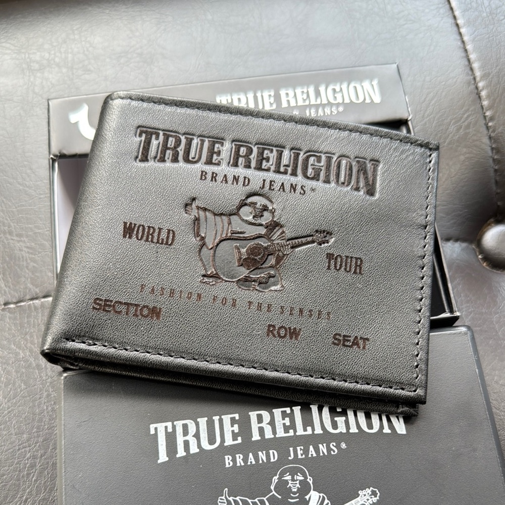 True Religion Black Leather Wallet